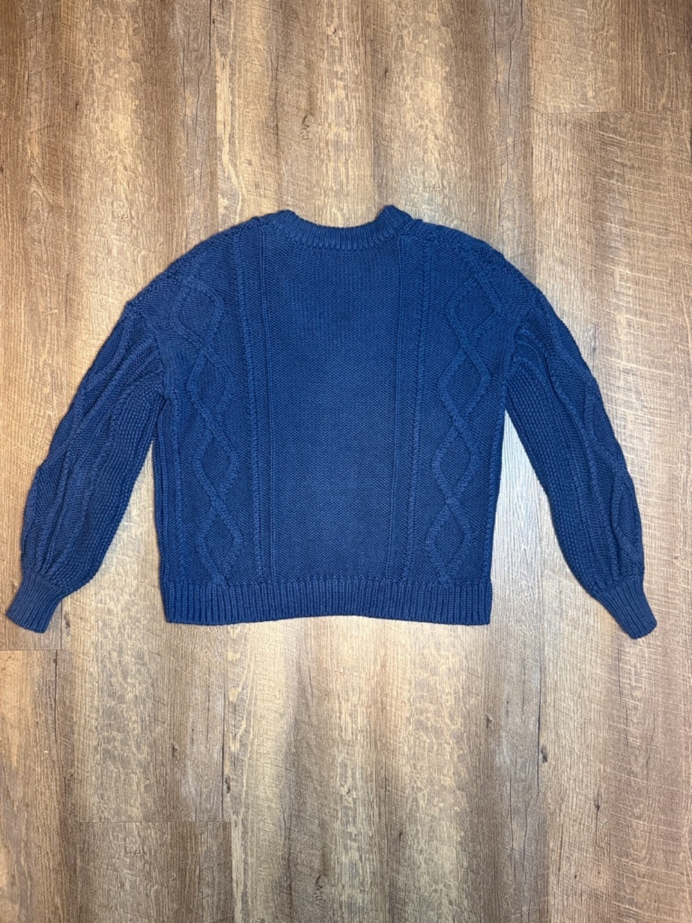 Madewell Women’s Augustus Cableknit V-Neck Navy Sweater Size X-Small - Picture 8 of 10